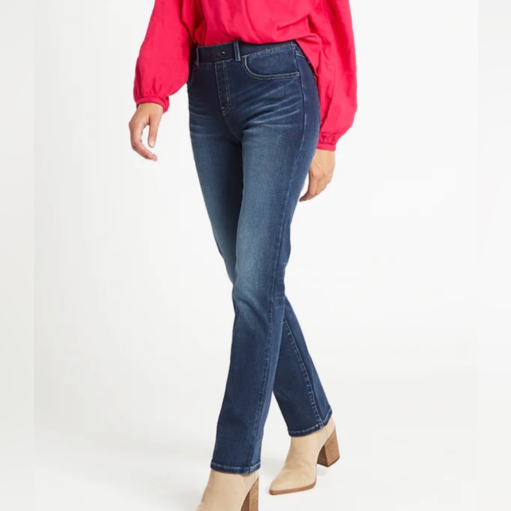 Betabrand yoga denim straight leg jeans large